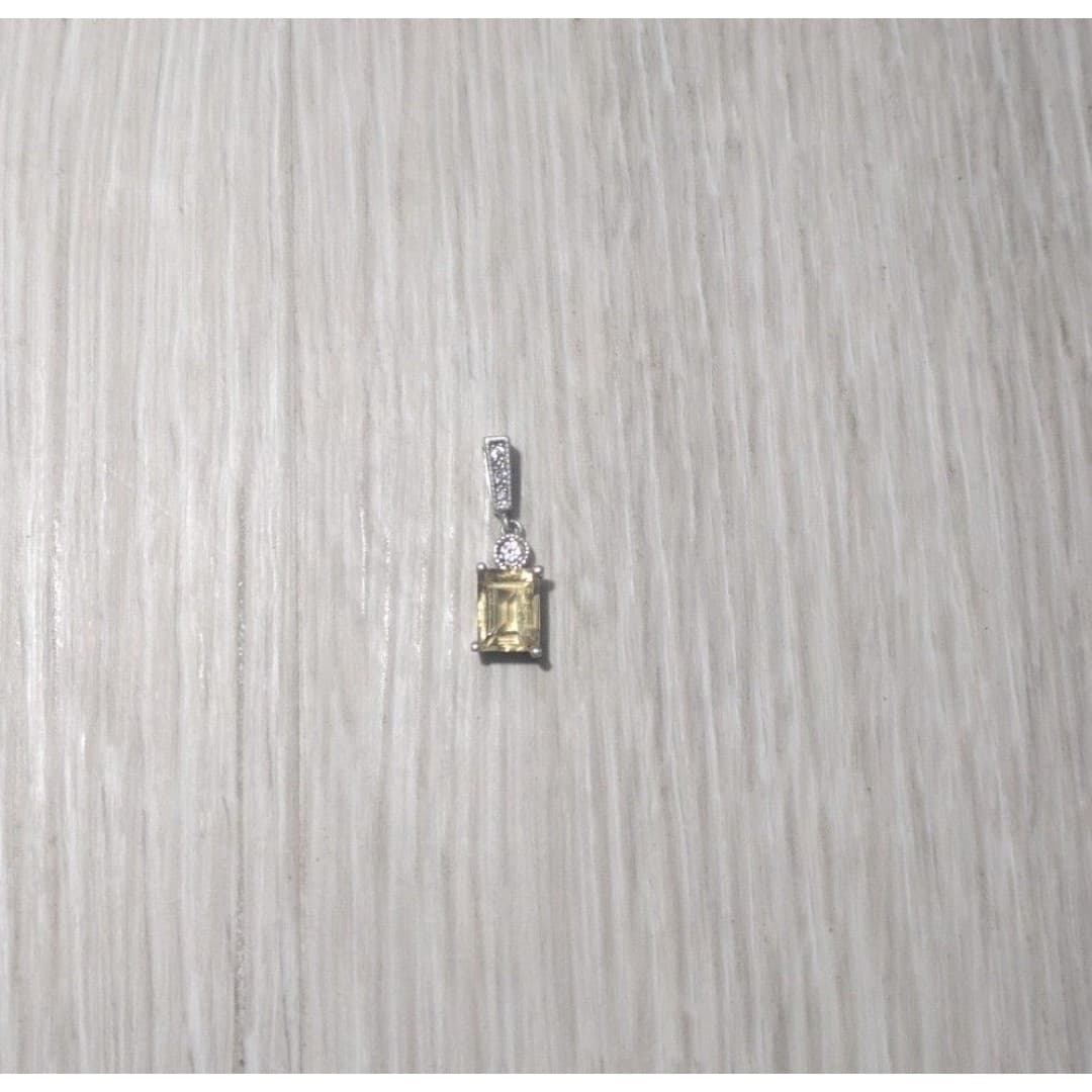 Vintage '925 NV' Beautiful Citrine Quartz Pendant - Thumbnail 3