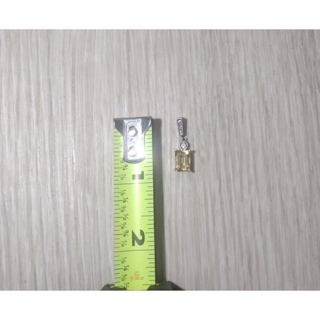 Vintage '925 NV' Beautiful Citrine Quartz Pendant - Thumbnail 2