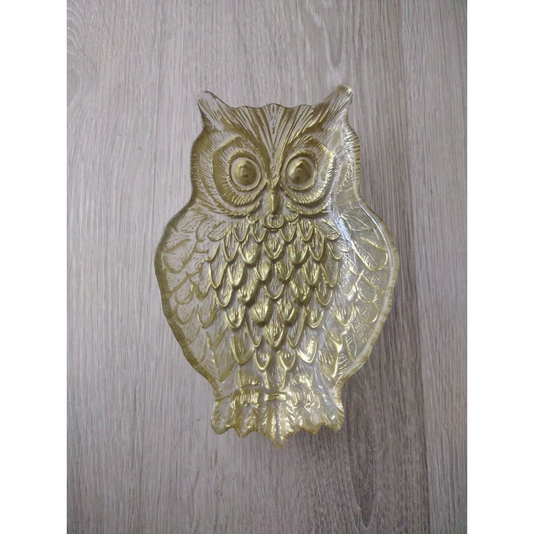 Glass Owl Shaped Bowl Dish Decor - Image 1