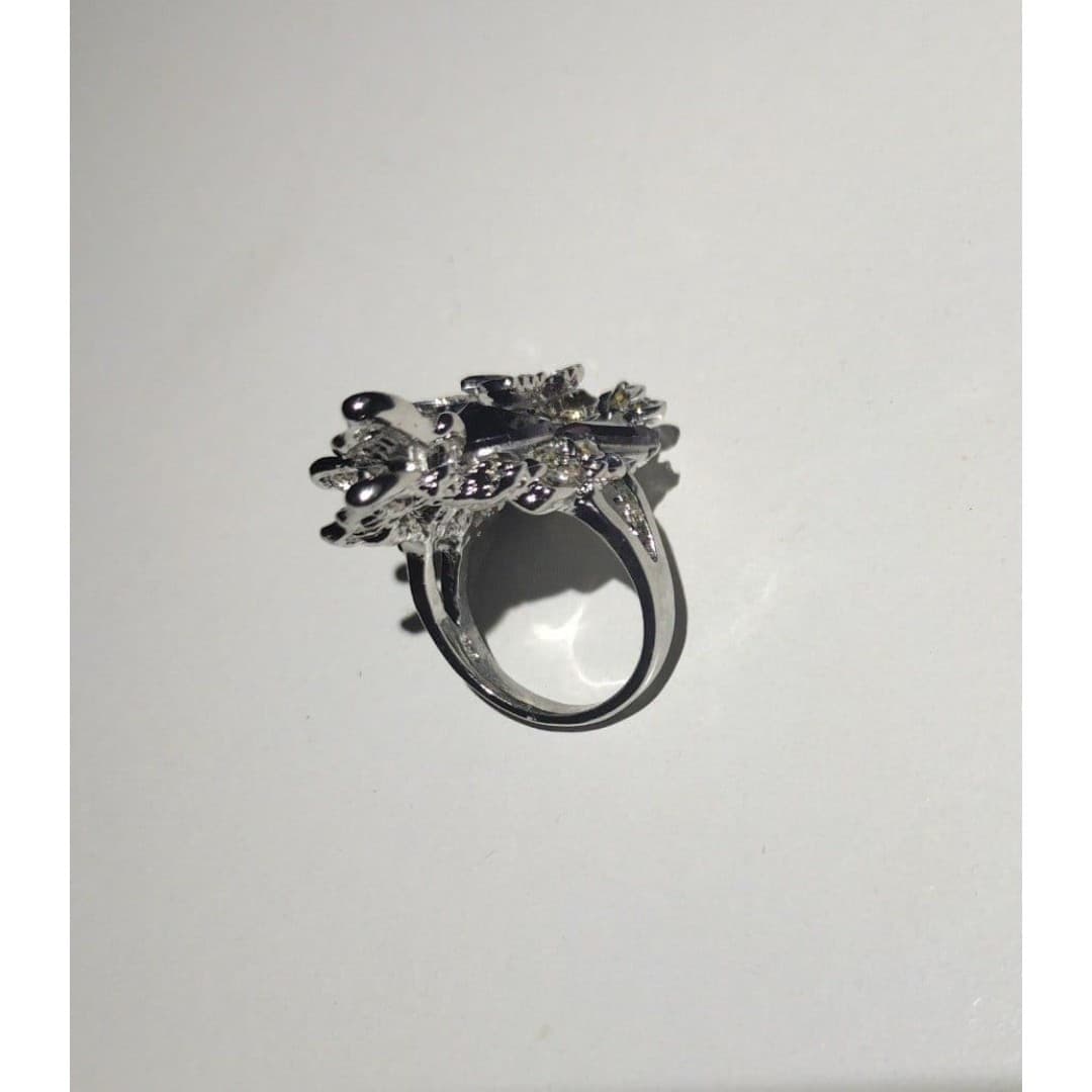 Butterfly Statement Ring - Amethyst Purple Stone - Adjustable Costume Jewelry - Thumbnail 7