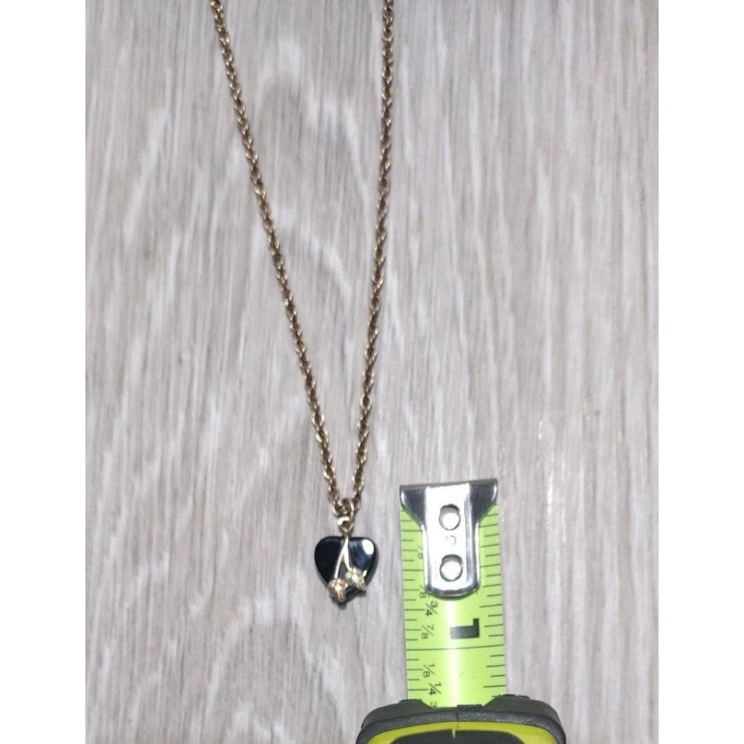 Vintage Black Onyx Heart With 10k Black Hills Gold Leaves (C© Co. 10k) - Thumbnail 4