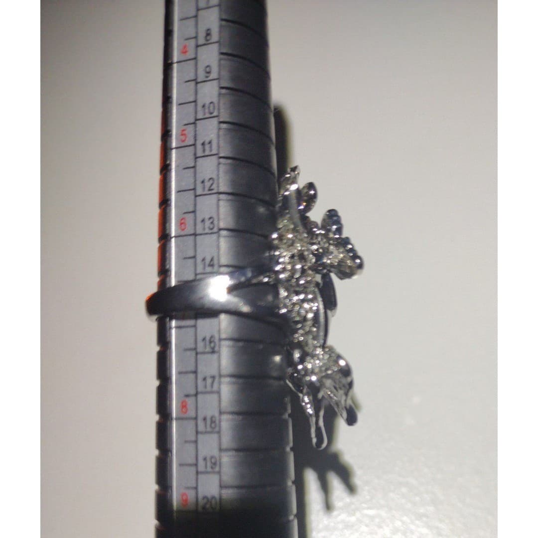 Butterfly Statement Ring - Amethyst Purple Stone - Adjustable Costume Jewelry - Thumbnail 3