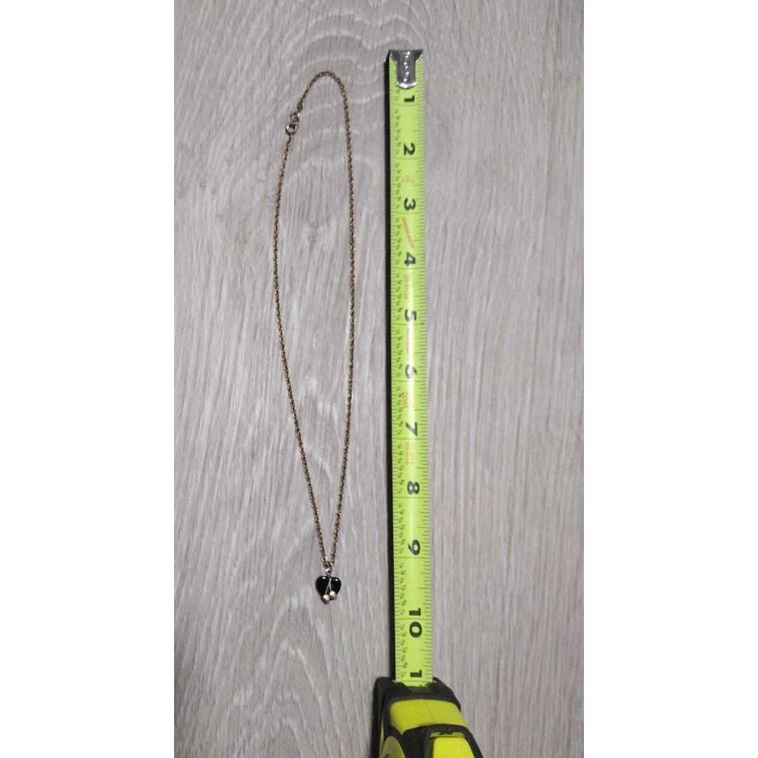 Vintage Black Onyx Heart With 10k Black Hills Gold Leaves (C© Co. 10k) - Thumbnail 3