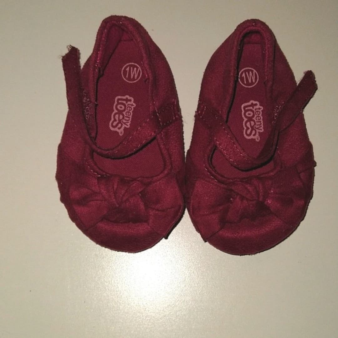 Teeny Toes Pink Mary Jane Bow Flats Sz 1W - Thumbnail 2