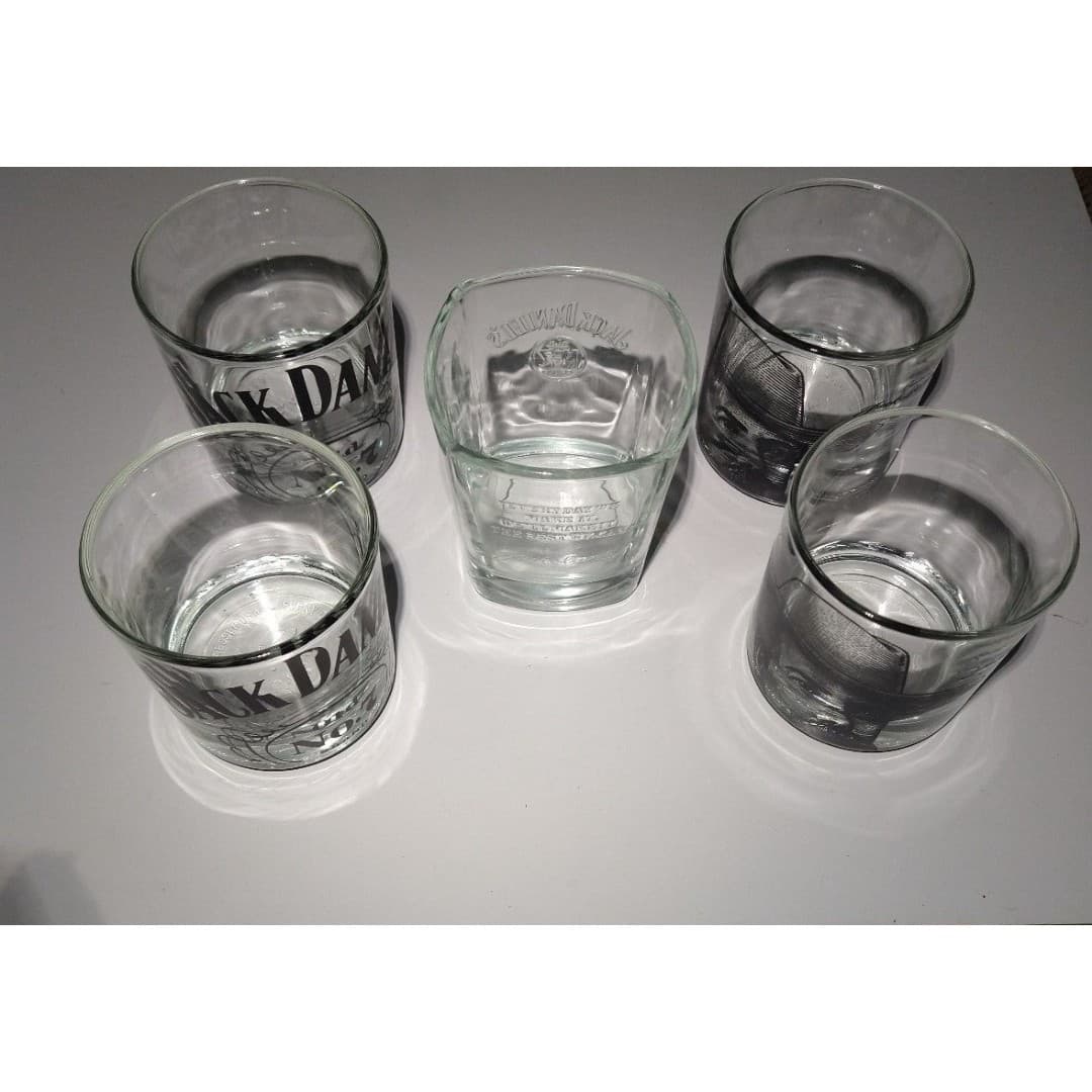 5 Jack Daniel's Old No.7 Whiskey Glasses - Set of 5 Logo Barware - OS - Thumbnail 5