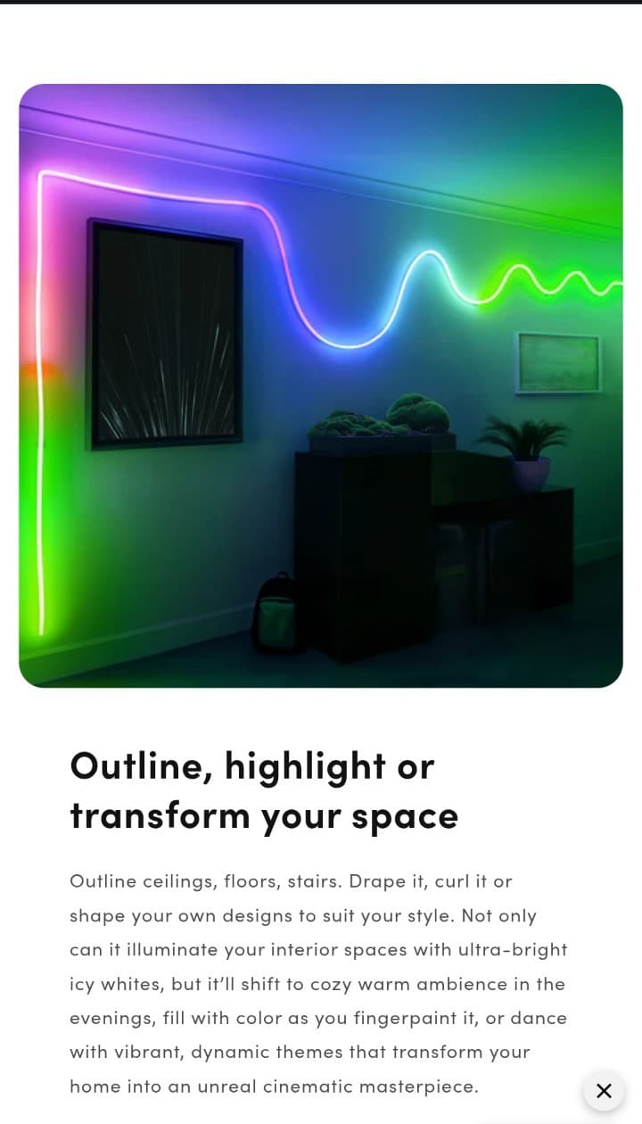 LIFX - SuperColor - Indoor Neon Flex 16ft Light Strip/Rope Light -RGBW LED Smart - Thumbnail 9