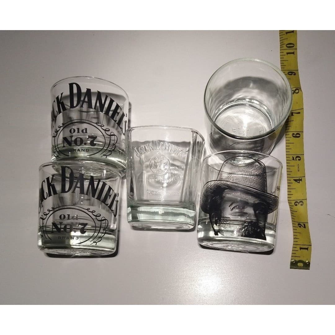 5 Jack Daniel's Old No.7 Whiskey Glasses - Set of 5 Logo Barware - OS - Thumbnail 8