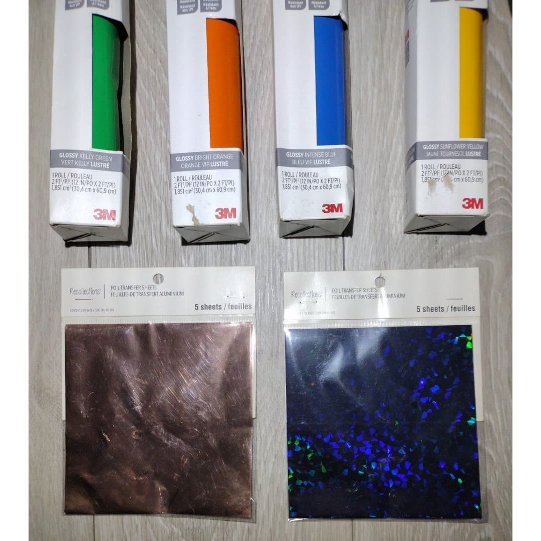 Craft Bundle - Vinyl Rolles(4), Foil Transfer Sheets(2pks), Galvanized Signs(2) - Thumbnail 2