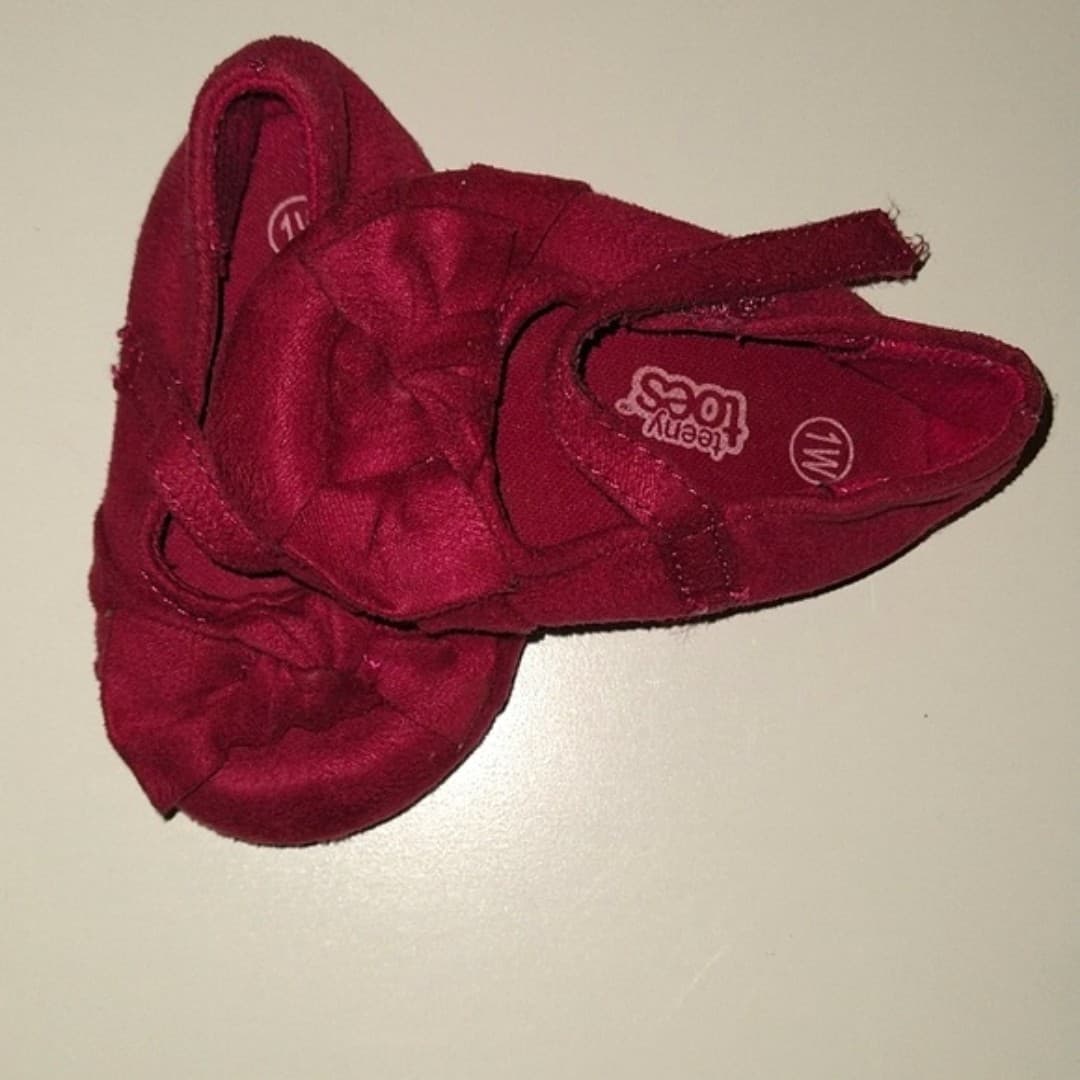 Teeny Toes Pink Mary Jane Bow Flats Sz 1W - Image 1