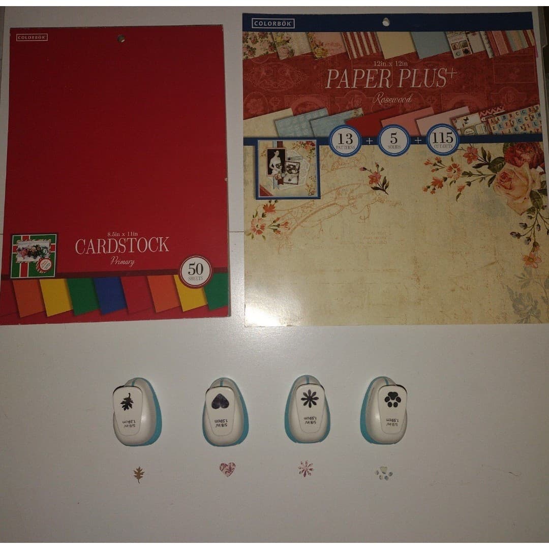 Craft Colorbok Paper Bundle(2 Pads) & Recollections Paper Punches(4) - Image 1