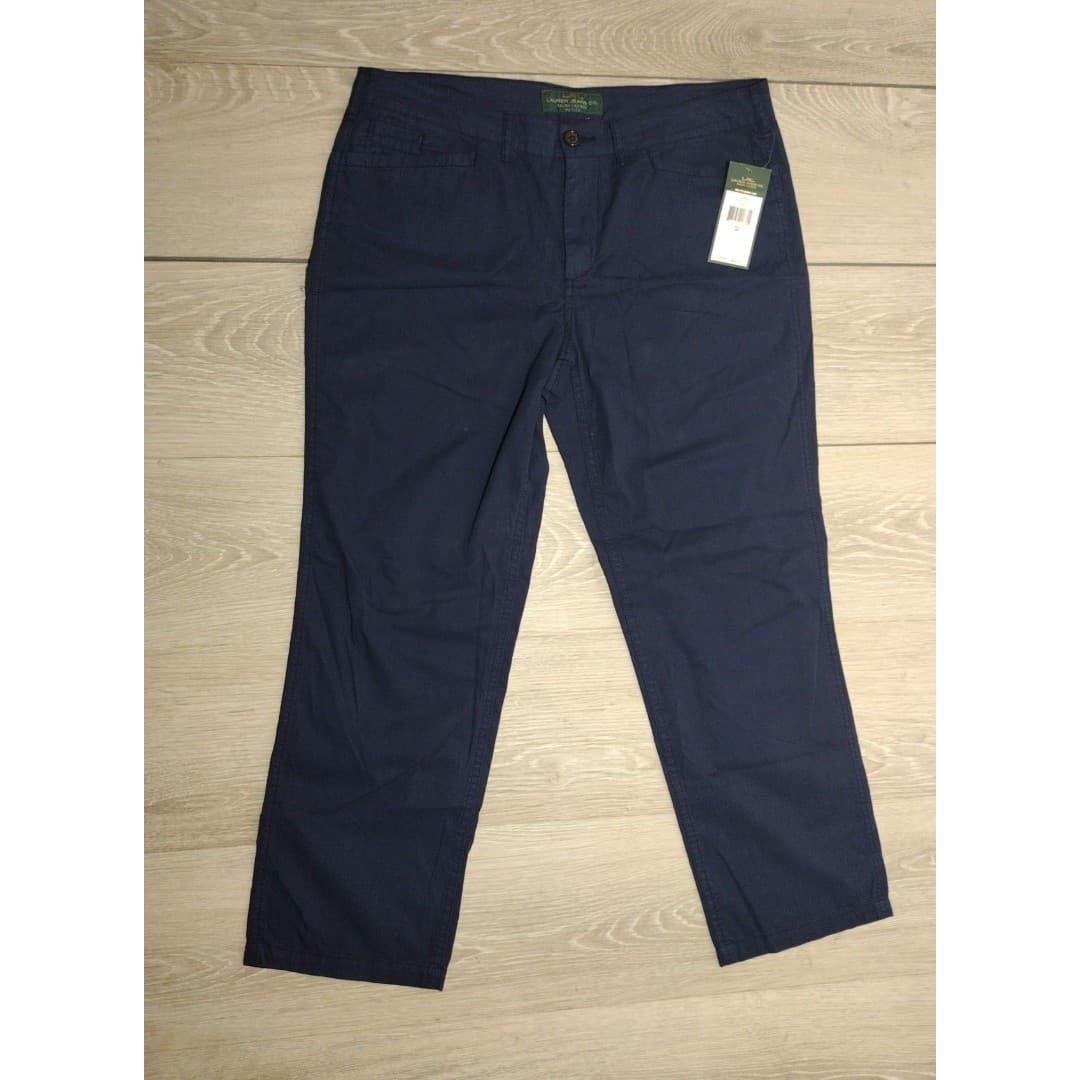 Ralph Lauren Navy Straight Capri - Size 10P - New - Petite - Image 1