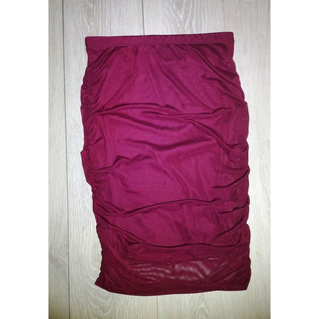 See You Monday - 100% Polyester Burgundy Skirt - Size Large - Image 1