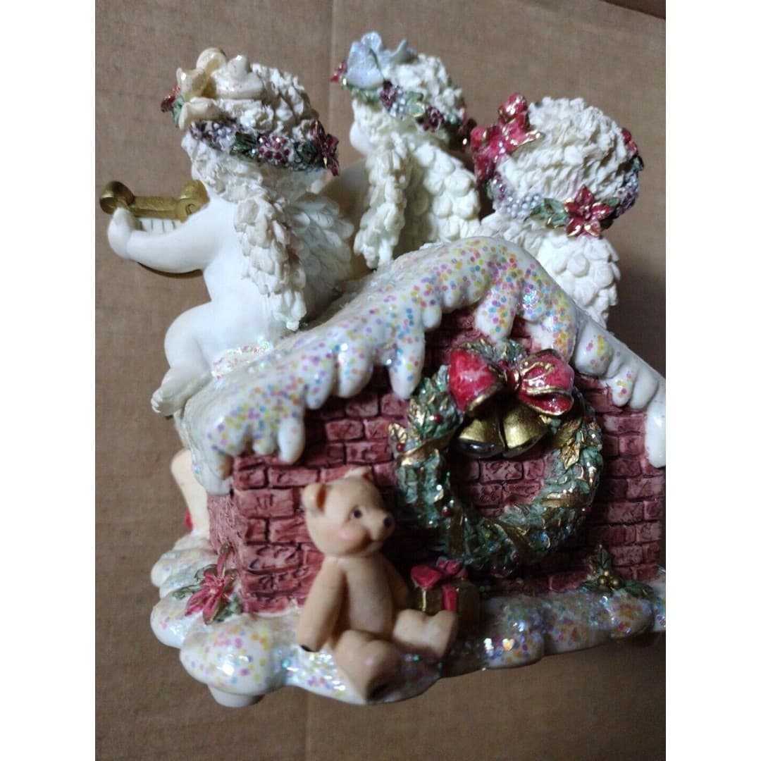 Dreamsicles "Christmas Chorus" Cherub Music Box Hark the Herald Angels Sing RARE - Thumbnail 5