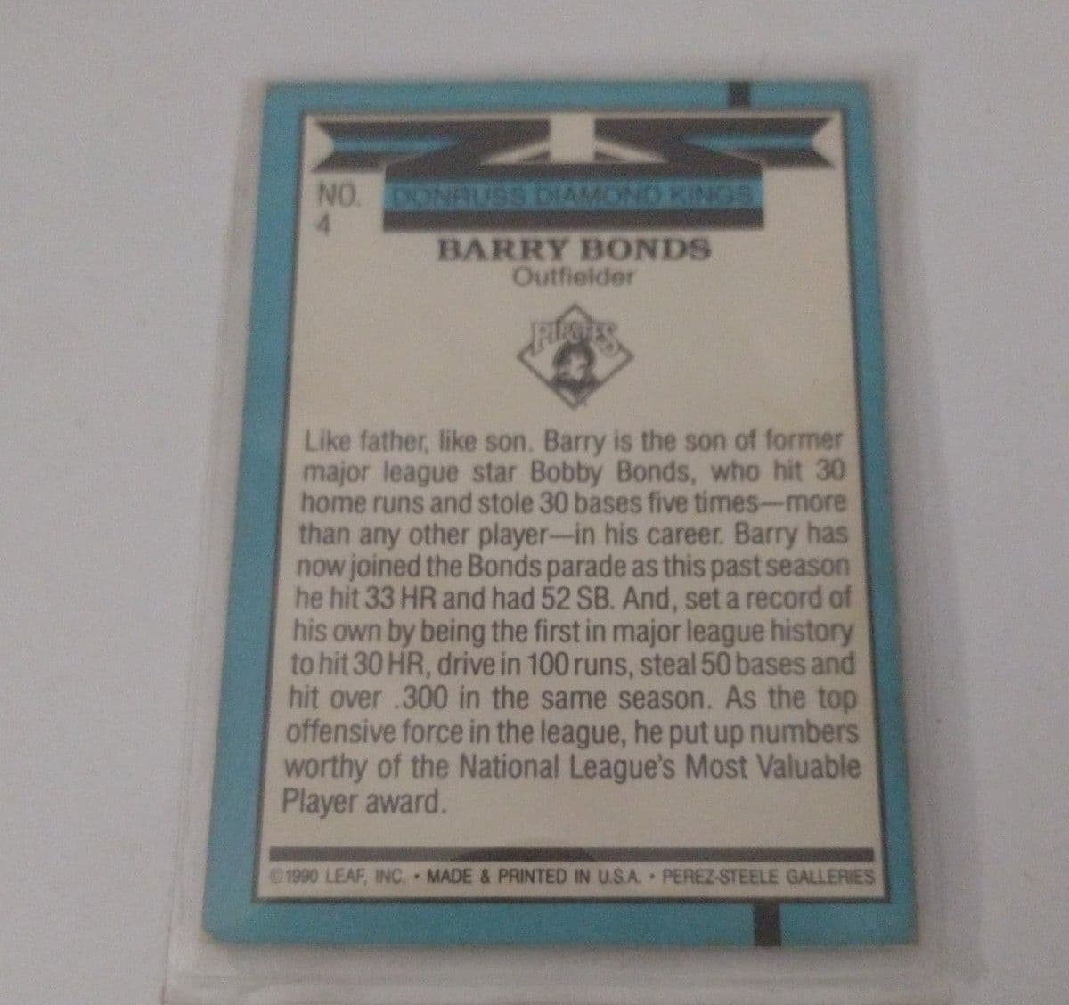 Barry Bonds(2) & Ken Griffey Jr - Baseball Card Bundle(3) - Thumbnail 7