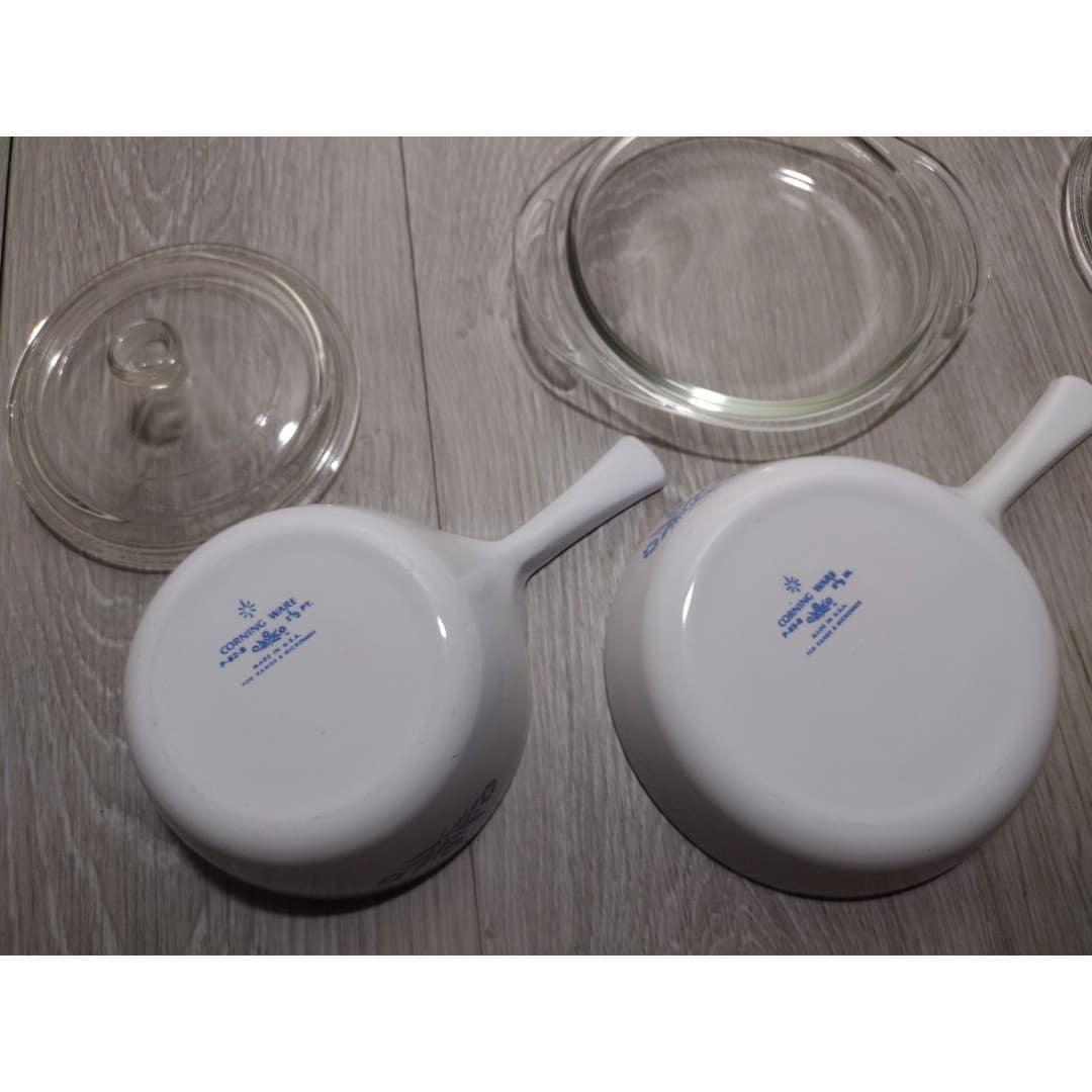 VTG Set Of 3 - Corning Ware - Blue Cornflower - P-81-B, P-82-B, P-83-B + 3 Lids - Thumbnail 4