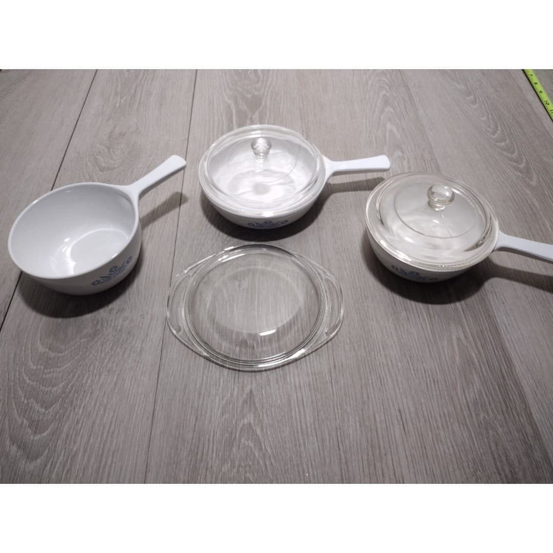 VTG Set Of 3 - Corning Ware - Blue Cornflower - P-81-B, P-82-B, P-83-B + 3 Lids - Thumbnail 3