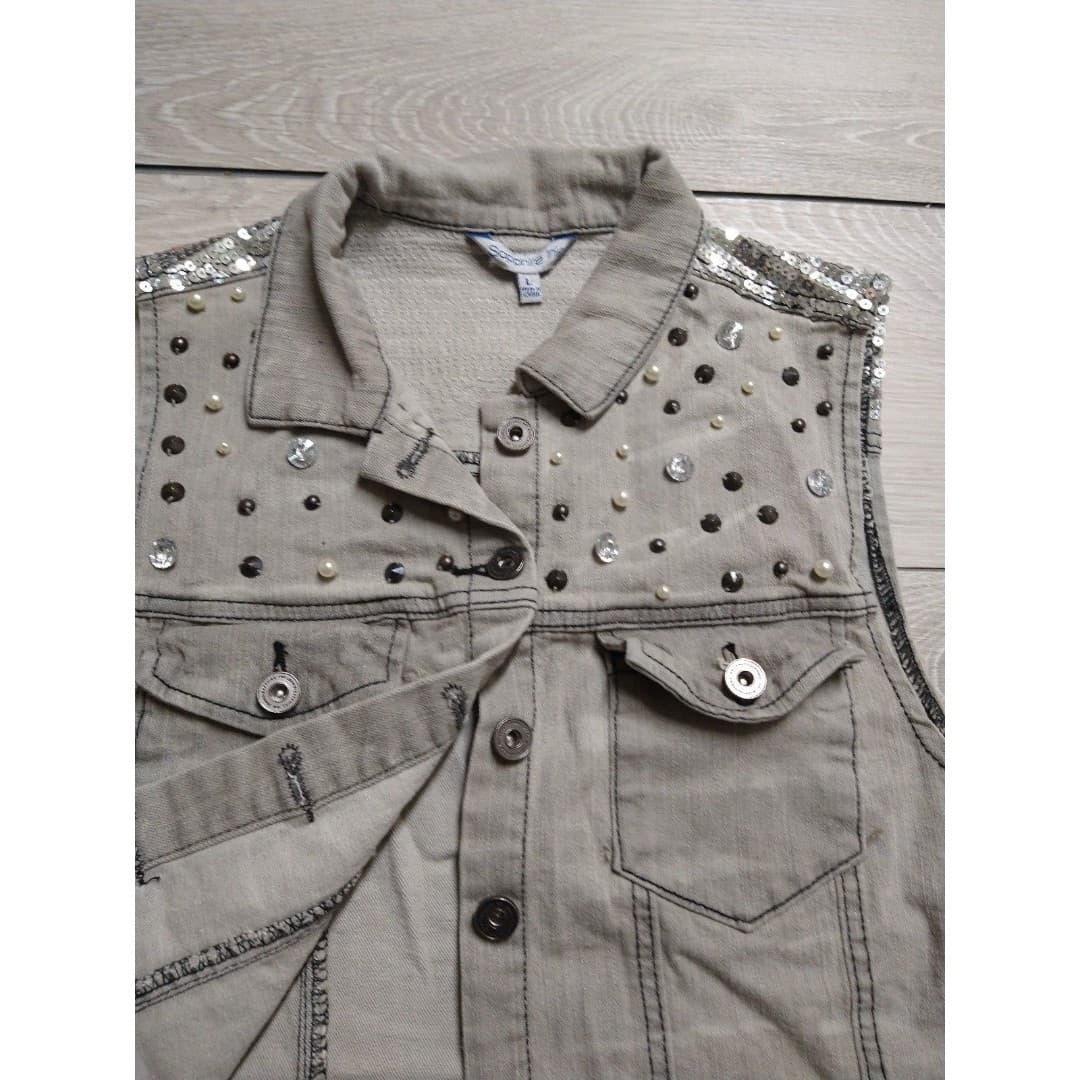 Bedazzled Sapphire Ink Vest - Juniors - Size Large - Thumbnail 4