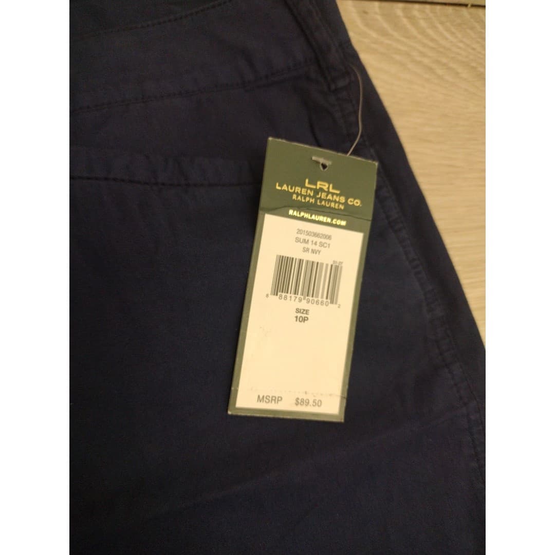 Ralph Lauren Navy Straight Capri - Size 10P - New - Petite - Thumbnail 3