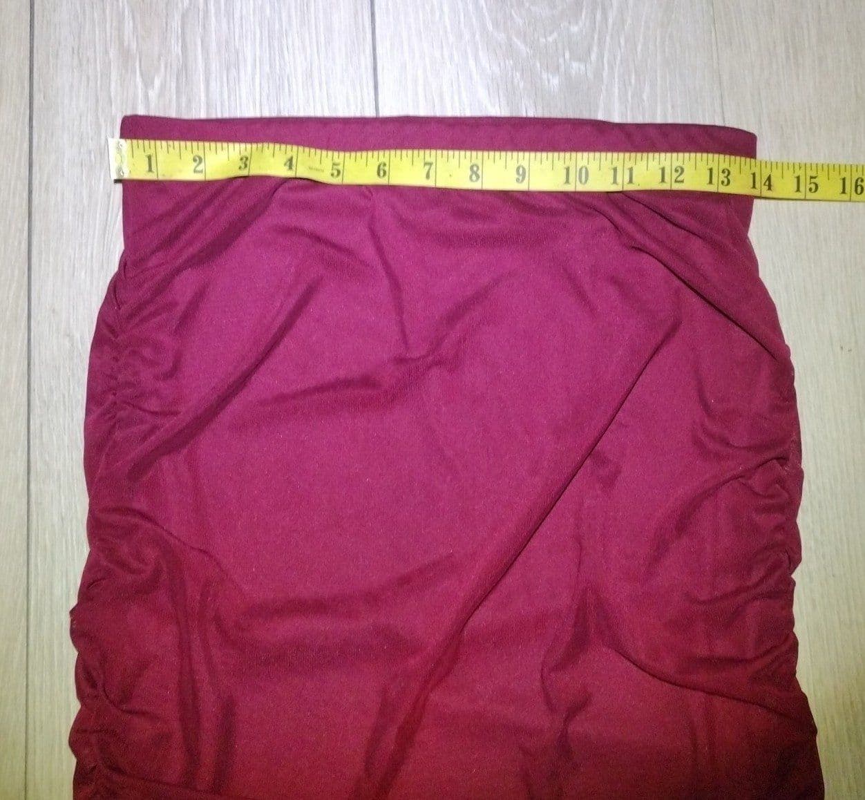 See You Monday - 100% Polyester Burgundy Skirt - Size Large - Thumbnail 5