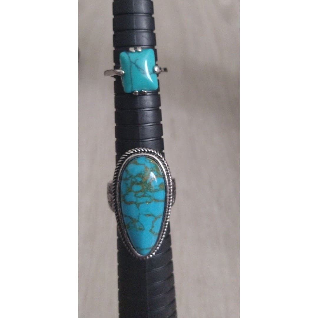 Ring Bundle(2) - Turquoise Like Stones - New - Thumbnail 6