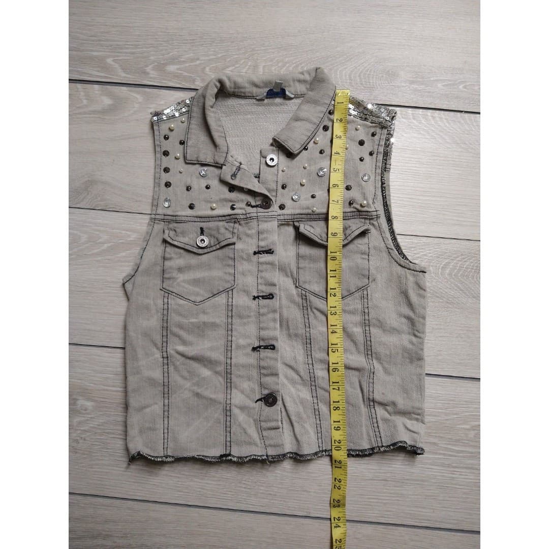 Bedazzled Sapphire Ink Vest - Juniors - Size Large - Thumbnail 8