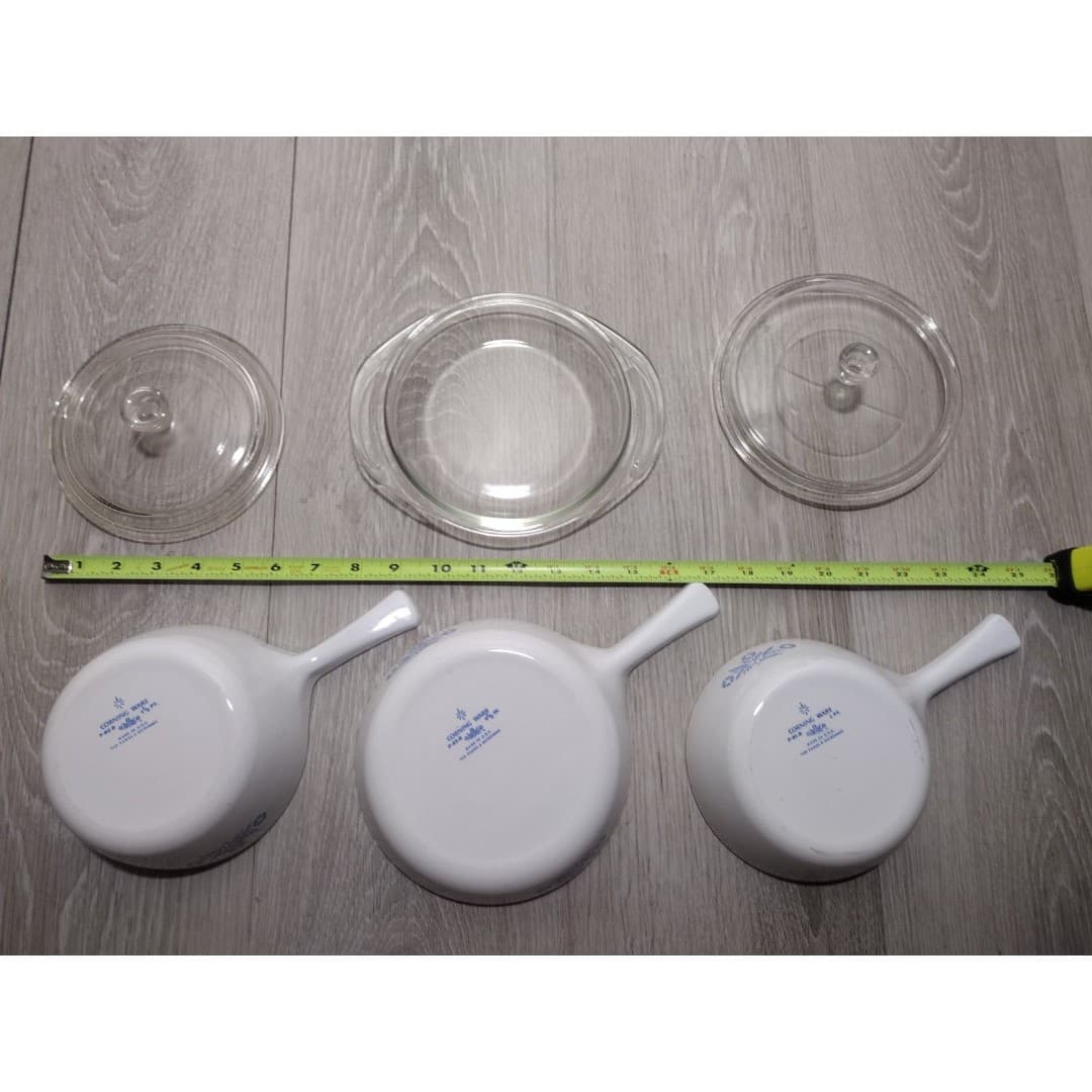 VTG Set Of 3 - Corning Ware - Blue Cornflower - P-81-B, P-82-B, P-83-B + 3 Lids - Thumbnail 6