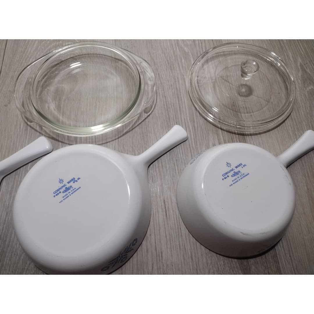 VTG Set Of 3 - Corning Ware - Blue Cornflower - P-81-B, P-82-B, P-83-B + 3 Lids - Thumbnail 5