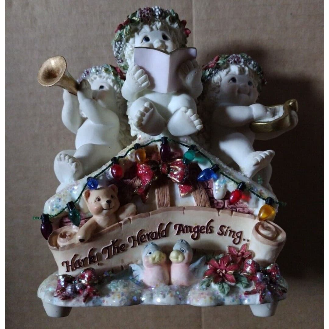 Dreamsicles "Christmas Chorus" Cherub Music Box Hark the Herald Angels Sing RARE - Image 1