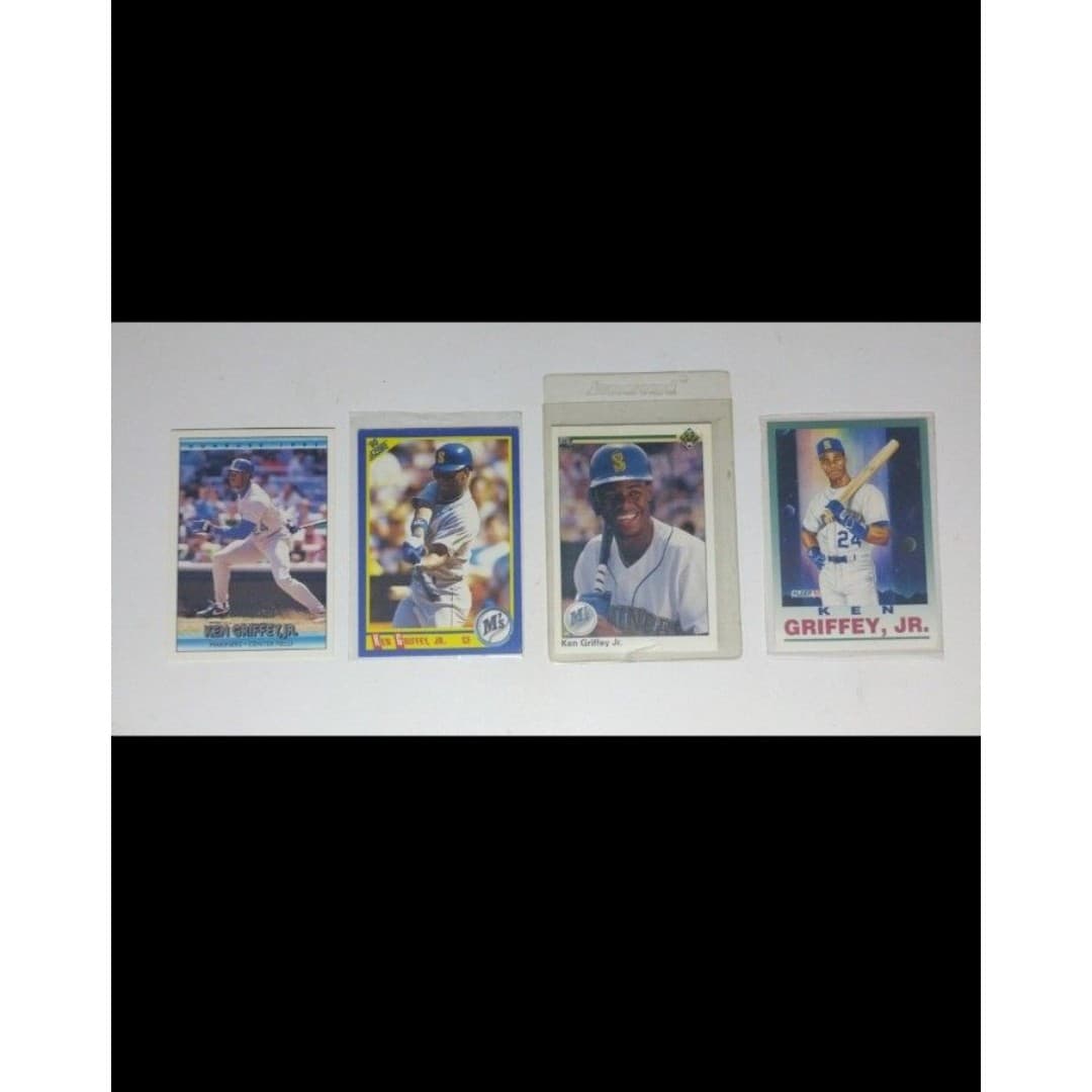 Ken Griffey Jr. Card Bundle(4) **#156 Upper Deck Error Card** - Image 1