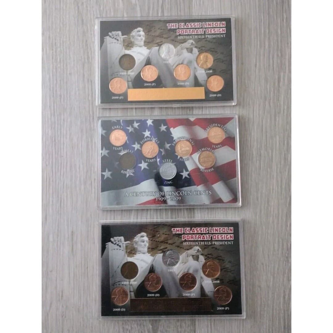 A Century Of Lincoln Cents-1909, 1943, 1959, 2009 Lincoln Pennies - Image 1