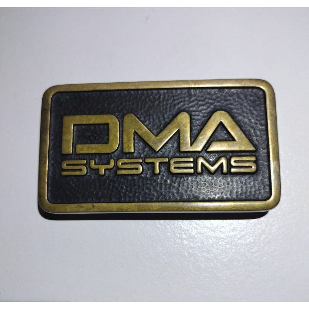 Vintage - DMA Systems Belt Buckle - 1983 - Handmade- Solid Brass - Image 1