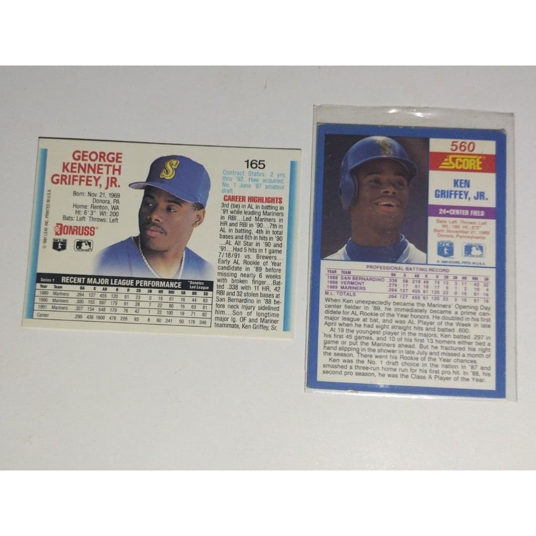 Ken Griffey Jr. Card Bundle(4) **#156 Upper Deck Error Card** - Thumbnail 5