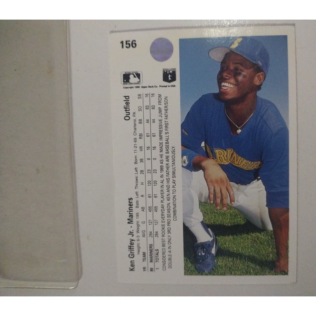Ken Griffey Jr. Card Bundle(4) **#156 Upper Deck Error Card** - Thumbnail 9