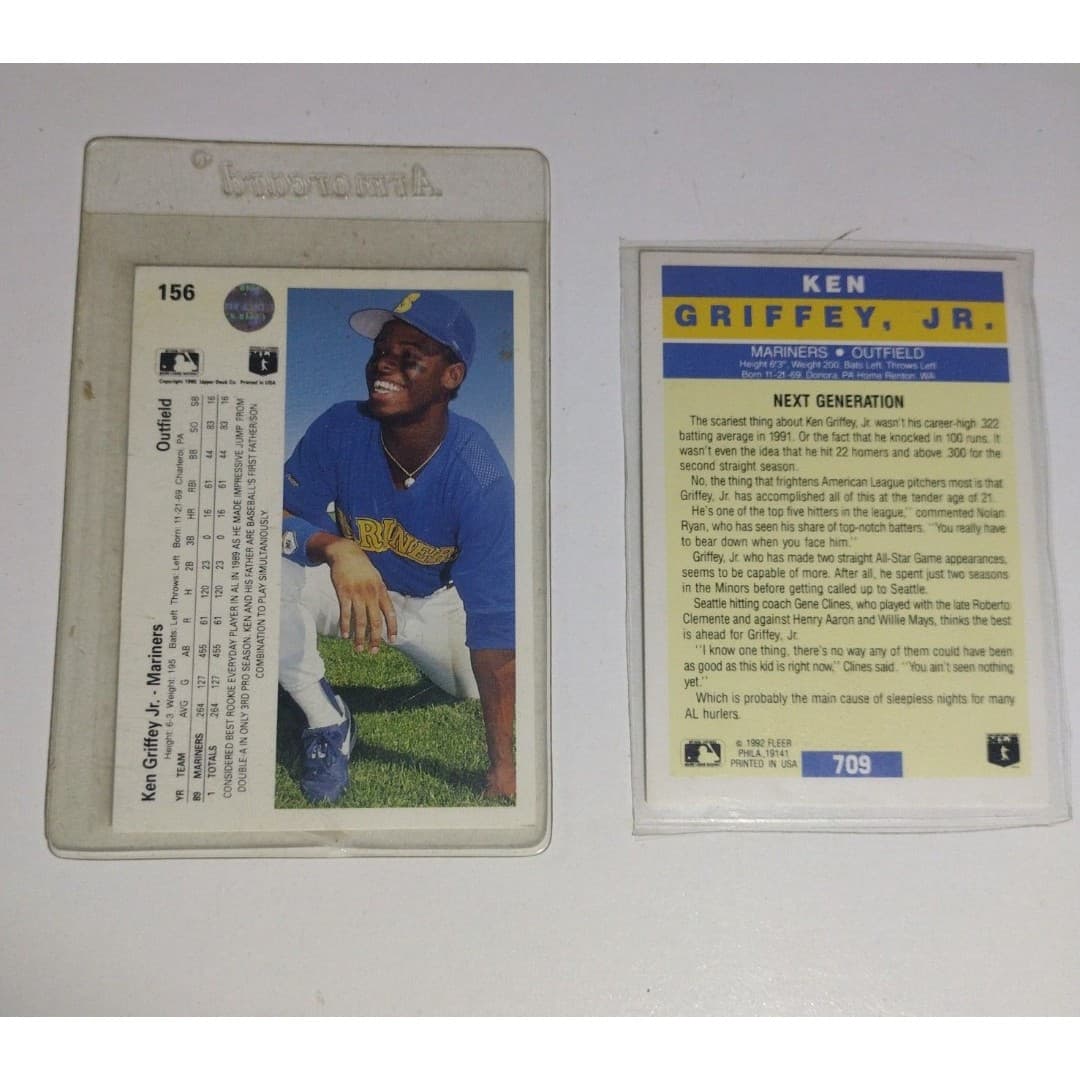 Ken Griffey Jr. Card Bundle(4) **#156 Upper Deck Error Card** - Thumbnail 7