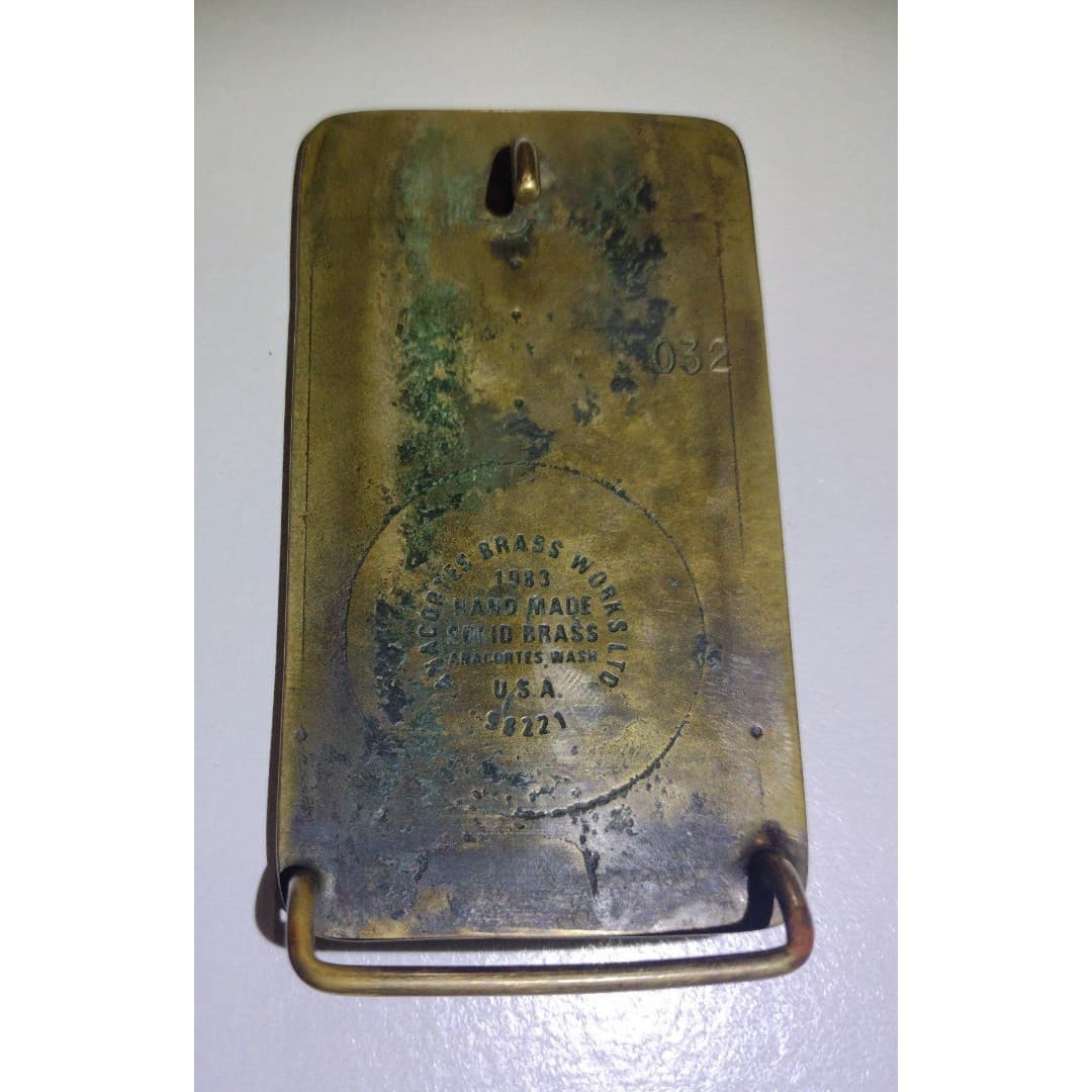 Vintage - DMA Systems Belt Buckle - 1983 - Handmade- Solid Brass - Thumbnail 3