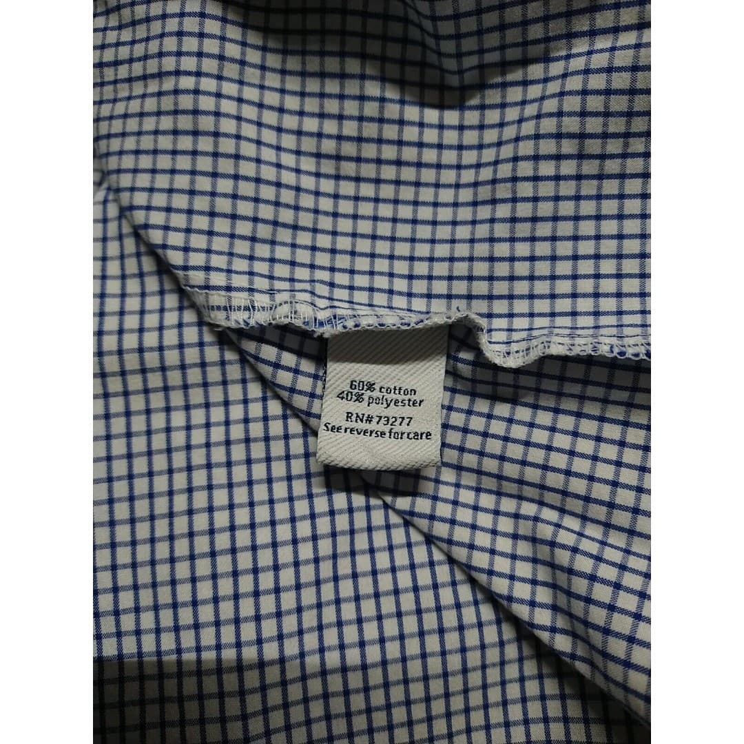 Croft & Barrow Tailored Button Down Dress Shirt 100% Cotton White/Blue - Mens L - Thumbnail 10