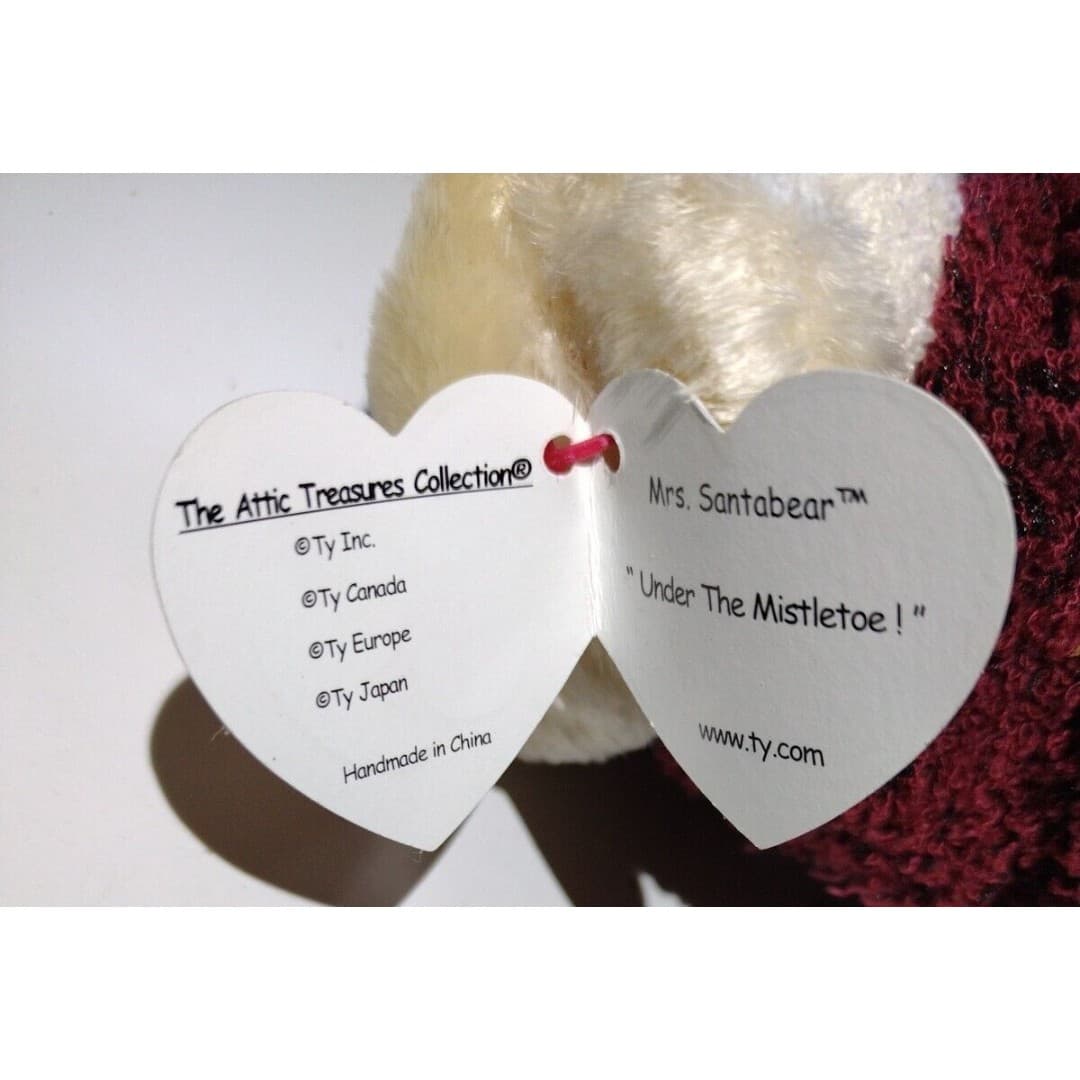 Ty Vintage Attic Treasures Mrs Santa Bear 2000 With Hang Tag - Christmas - Thumbnail 8