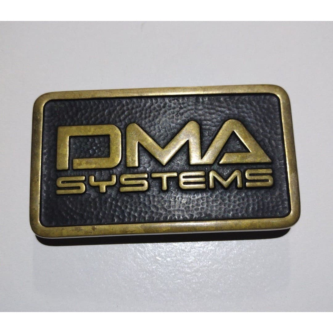 Vintage - DMA Systems Belt Buckle - 1983 - Handmade- Solid Brass - Thumbnail 4
