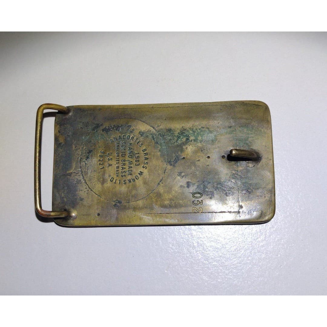 Vintage - DMA Systems Belt Buckle - 1983 - Handmade- Solid Brass - Thumbnail 2