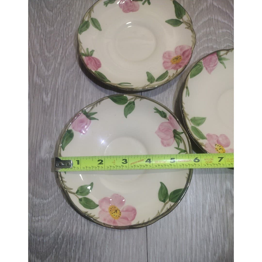 Desert Rose (USA Backstamp) by Franciscan - Set of 5 - 5 3/4 in. Saucers - Thumbnail 2