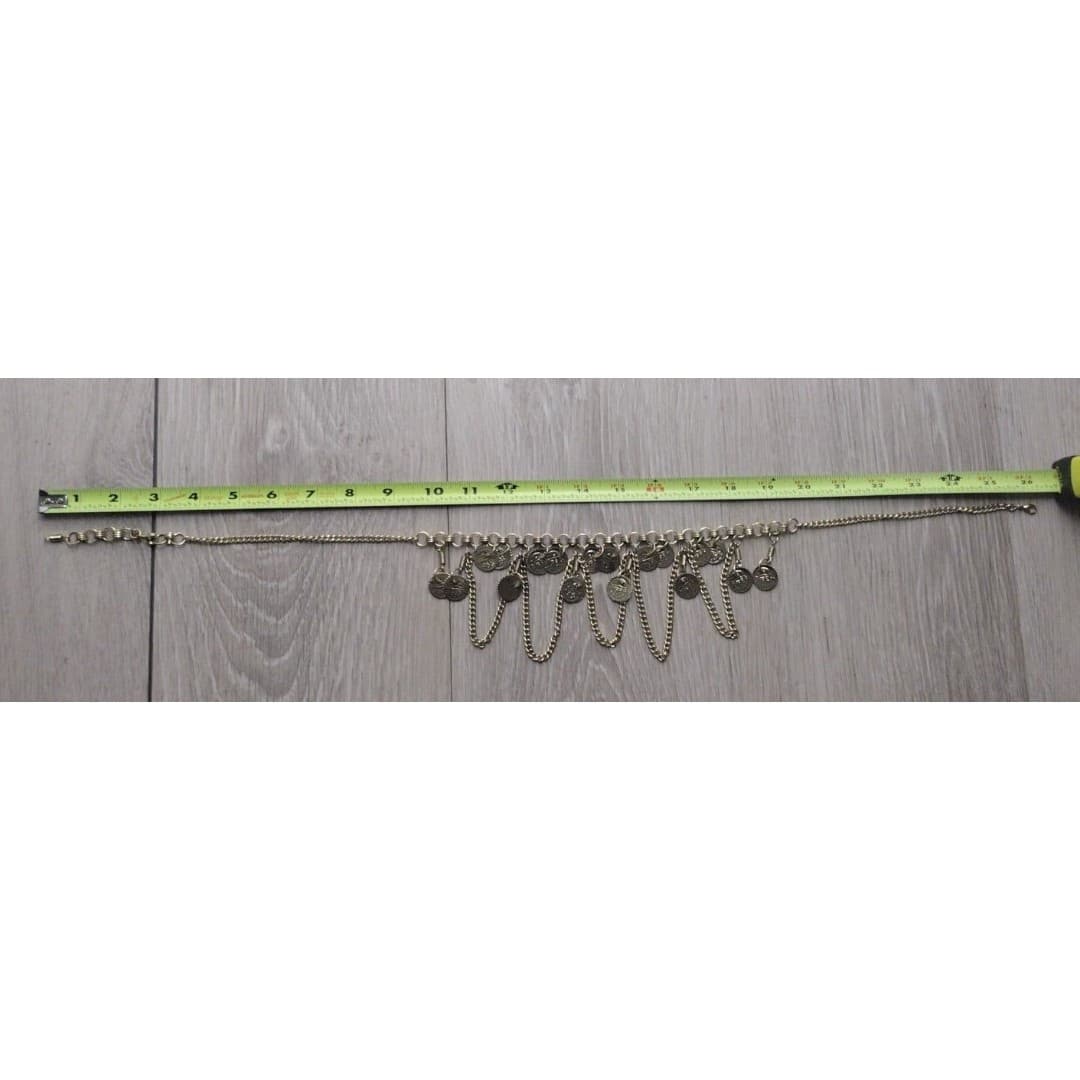 Bohemian Cha-Cha Gold Tone Chain/Coin Necklace - Fun - New - Thumbnail 4