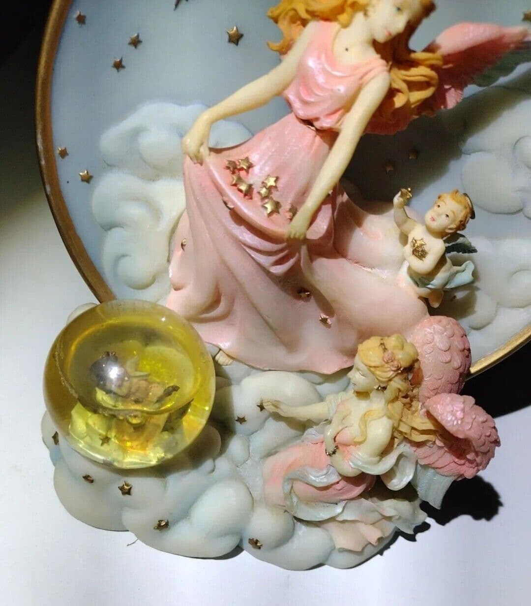 Vtg Collectors Cadona 1999 Guardian Angels collecting stars in sky 3D Decor - Thumbnail 4