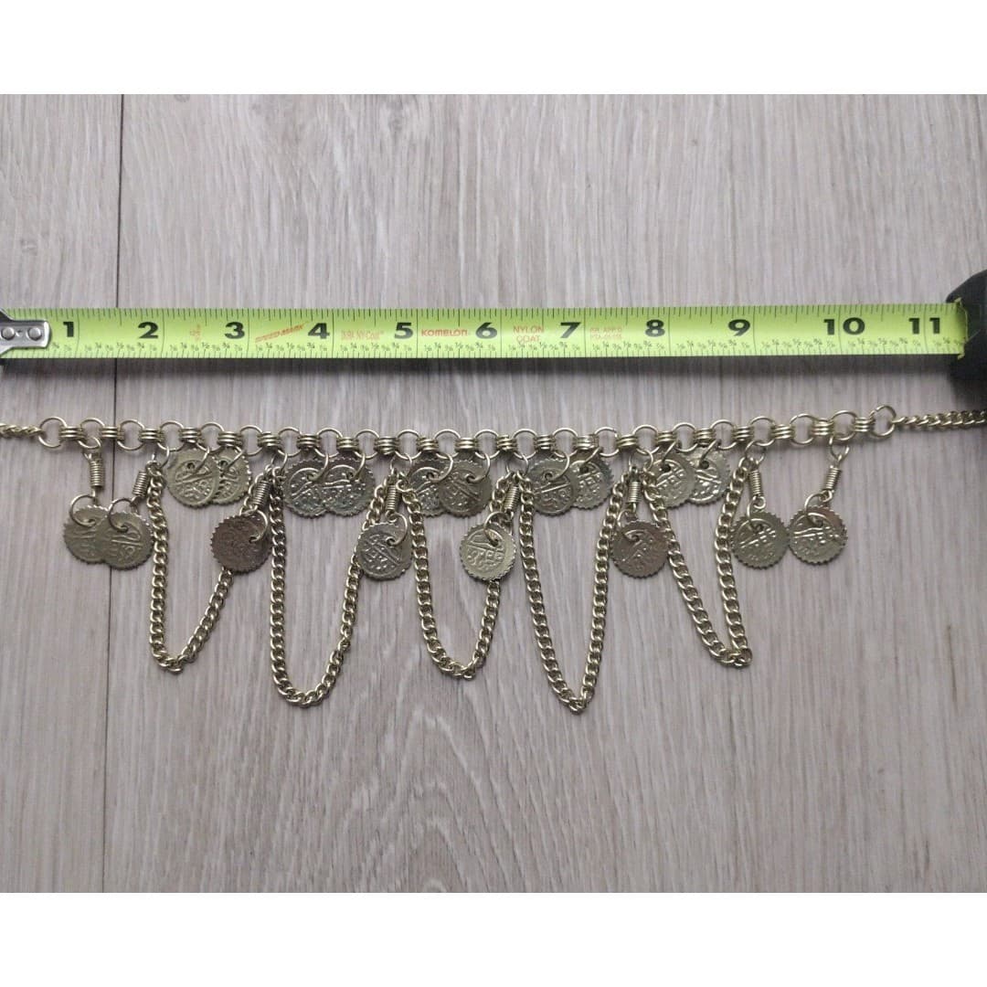 Bohemian Cha-Cha Gold Tone Chain/Coin Necklace - Fun - New - Thumbnail 7