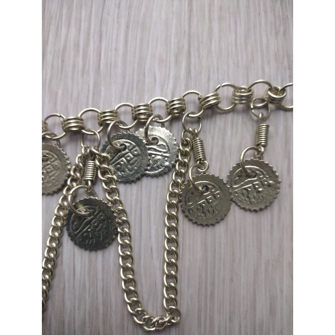Bohemian Cha-Cha Gold Tone Chain/Coin Necklace - Fun - New - Thumbnail 9