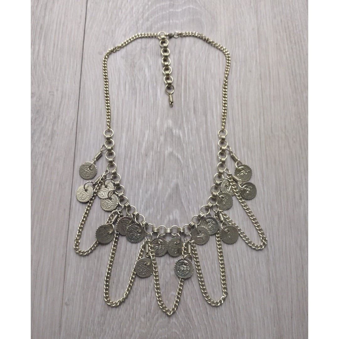 Bohemian Cha-Cha Gold Tone Chain/Coin Necklace - Fun - New - Thumbnail 2
