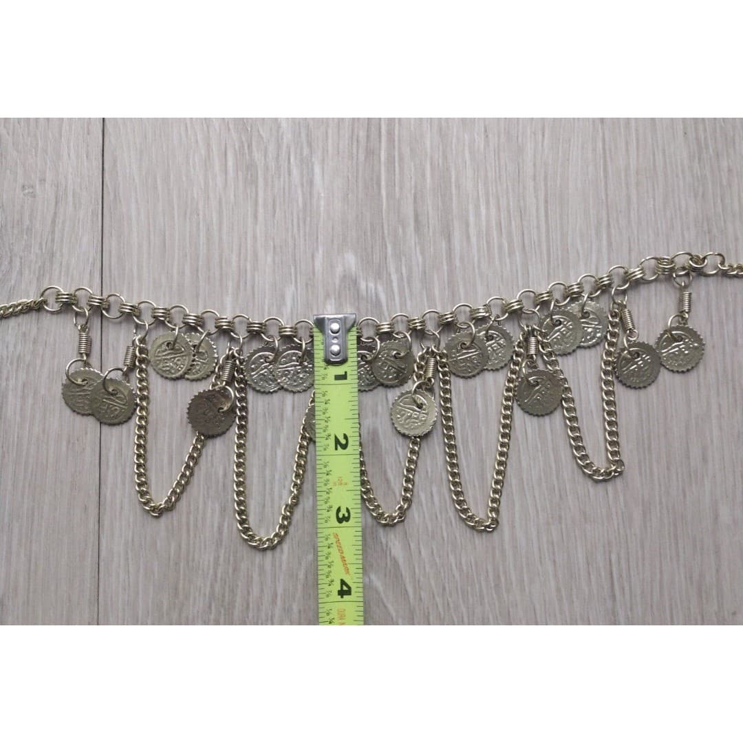 Bohemian Cha-Cha Gold Tone Chain/Coin Necklace - Fun - New - Thumbnail 8