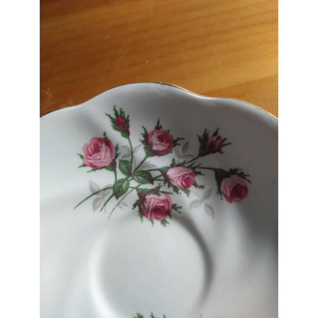 Royal Kent Bone China - Saucer Only - England -Rose Buds - Thumbnail 4