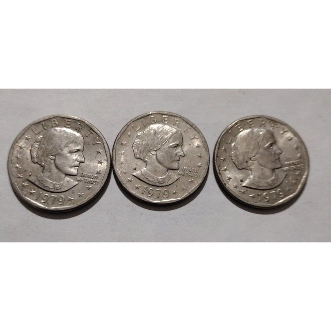 (3) 1979 Susan B. Anthony Dollar Coins(1979d, 1979s x2) - Thumbnail 5