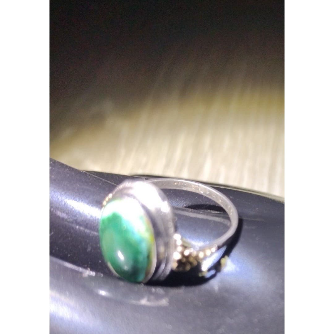Vintage Uncas Sterling & 10k G.F. Ring w/ Possibly A Socoto Emerald Stone - Thumbnail 7