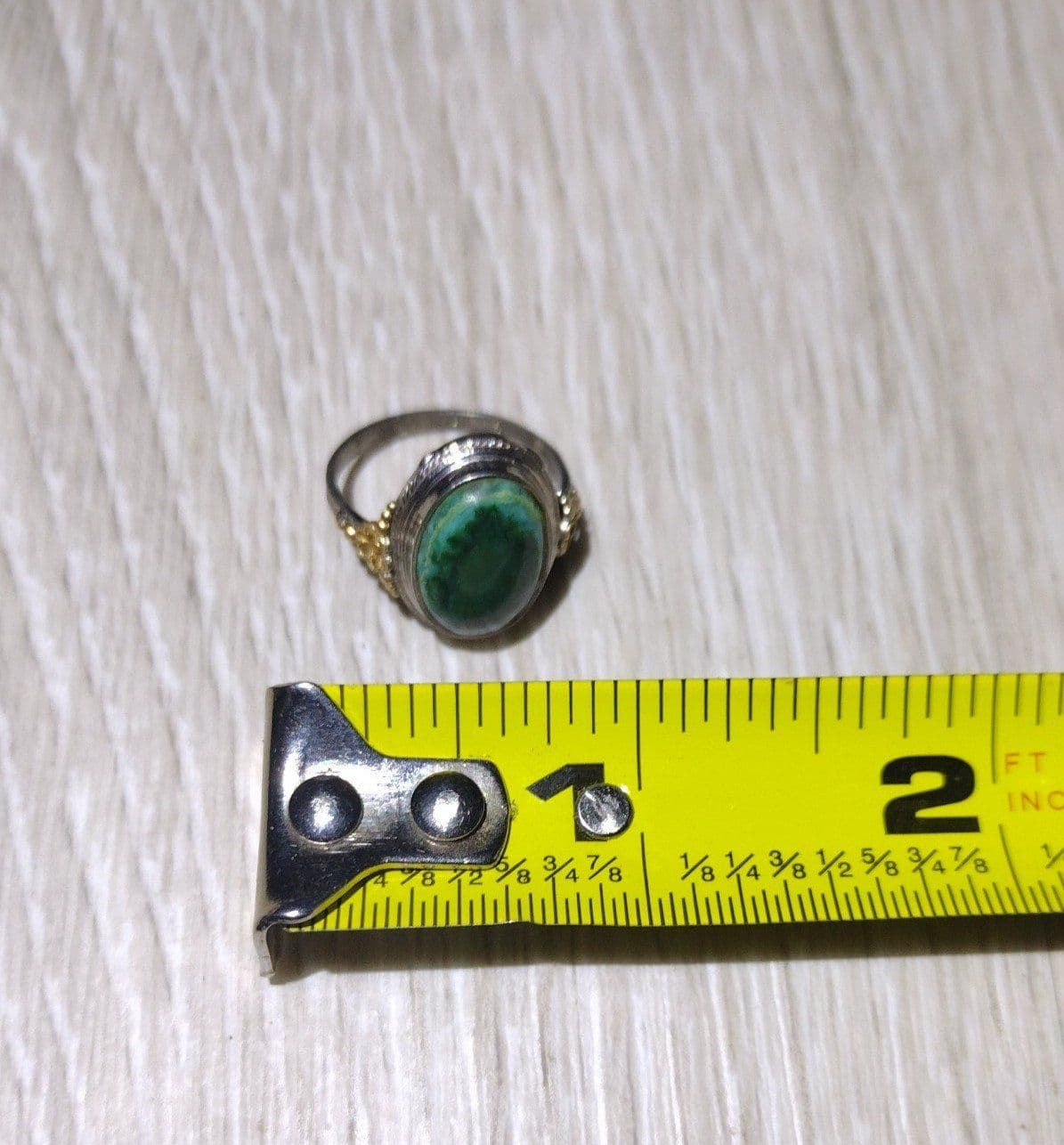 Vintage Uncas Sterling & 10k G.F. Ring w/ Possibly A Socoto Emerald Stone - Thumbnail 8